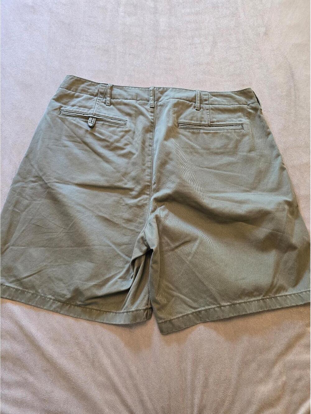 Men’s 100% Cotton Field Shorts Olive Chino Shorts (35) - Picture 3 of 6